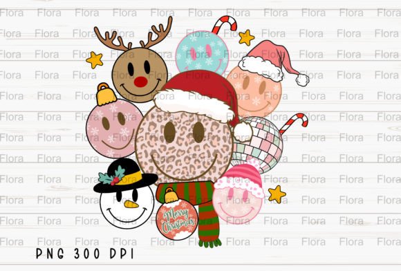 Download Smiley Face Leopard Retro Christmas PNG - Christmas Collection