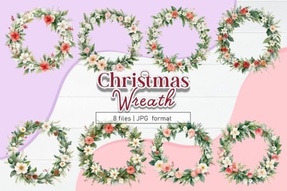 Download Christmas Flower Wreaths Sublimations - Christmas Collection
