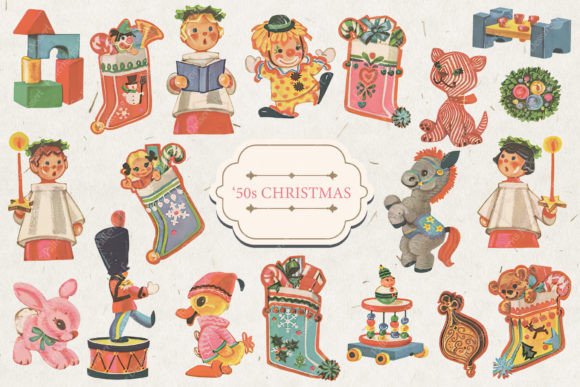 Download 1950s Christmas Vintage Clip Art - Christmas Collection
