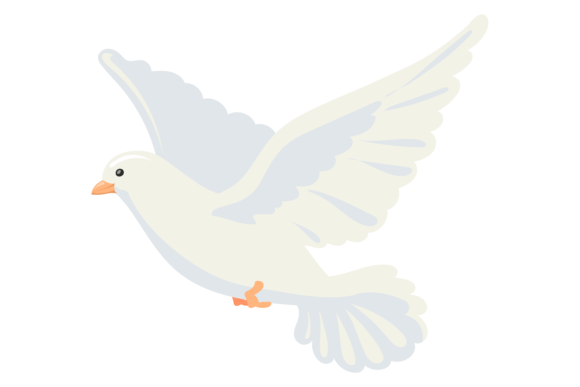 Download White Dove Flying in Air. Cartoon Pigeon - White Collection
