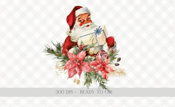 Download Christmas Vintage Santa Wreath PNG - Christmas Collection