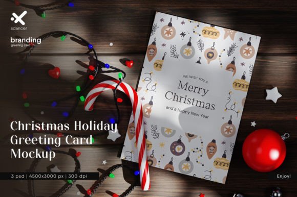 Download Christmas Holiday Greeting Card Mockup - Christmas Collection