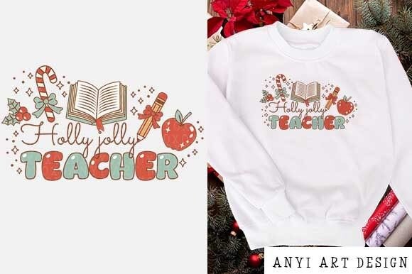 Download Retro Christmas Teacher Sublimation PNG - Christmas Collection