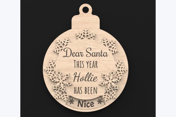 Download Laser Cut Naughty Nice Christmas Bauble - Christmas Collection