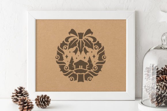 Download Traditional Christmas Wreath Silhouette - Christmas Collection