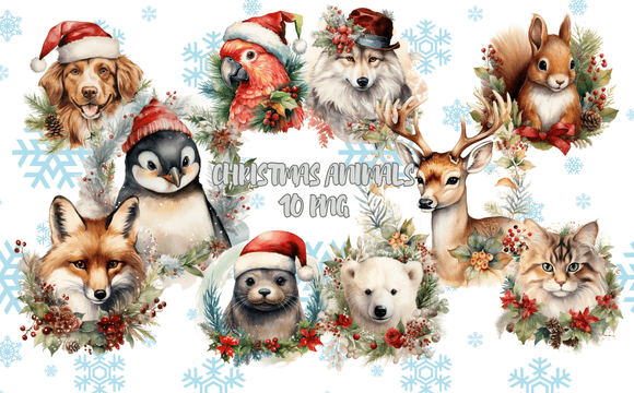 Download Christmas Animals Sublimations - Christmas Collection