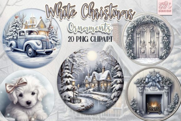 Download White Christmas Ornaments Illustration - White Collection