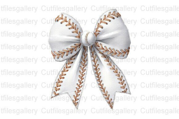 Download White Stitch Baseball Bow PNG, Baseball - White Collection