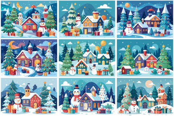 Download Cozy Christmas Winter Scene Bundle - Christmas Collection