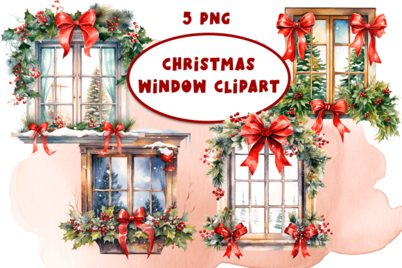 Download Watercolor Christmas Window PNG Clipart - Christmas Collection