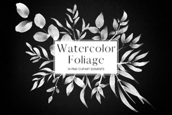 Download White Watercolor Foliage Clip Art - White Collection