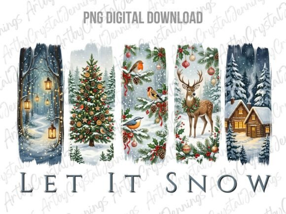 Download Christmas Winter Let It Snow Brushstroke - Christmas Collection
