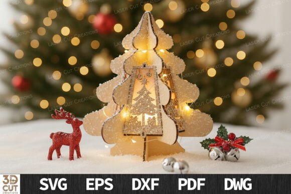 Download 3D Christmas Tree Lantern SVG File - Christmas Collection