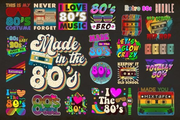 Download Retro 80s SVG Bundle - 80s Collection