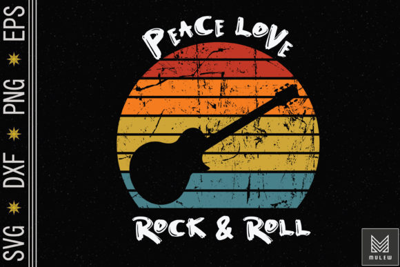 Download Peace Love Rock N Roll Guitar 80s Hippie - 80s Collection