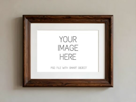 Download Dark Wood Frame Mockup - Classic Design - Premium Resources