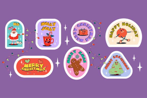 Download Funny Groovy Retro Christmas Character - Christmas Collection