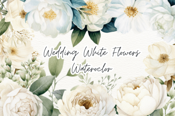 Download Wedding White Watercolor Clipart PNG - White Collection