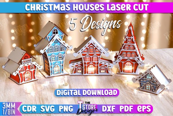 Download Christmas Houses Bundle | DIY | New Year - Christmas Collection