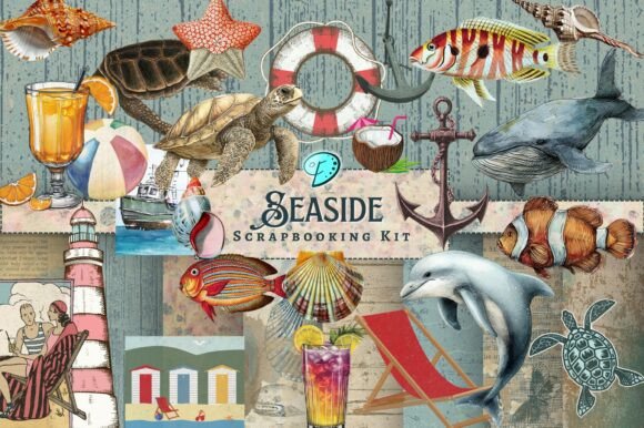 Download Seaside Scrapbooking Kit - Scrapbooking Collection