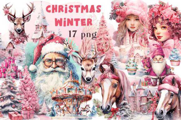 Download Watercolor Christmas Vintage Clipart Pin - Christmas Collection