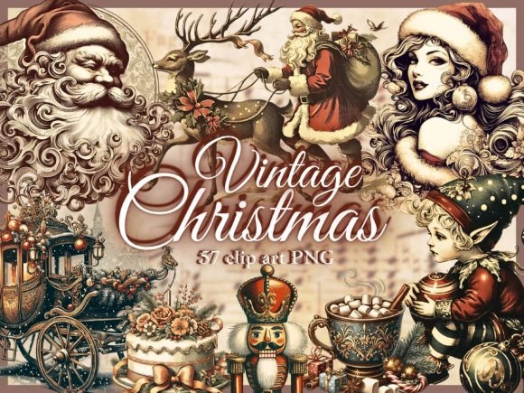 Download Vintage Christmas Clipart Christmas PNG - Christmas Collection