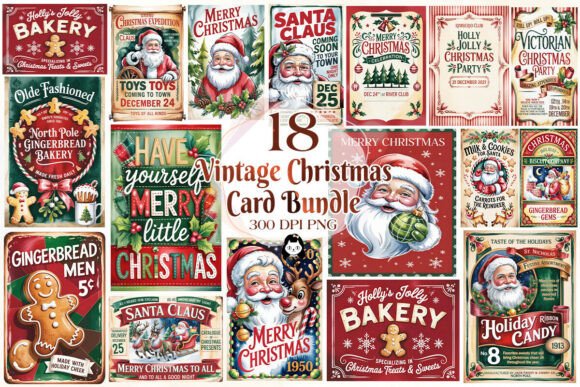 Download Vintage Christmas Card Quotes Bundle - Christmas Collection