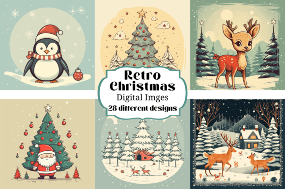 Download 28 Retro Christmas Greeting Card Images - Christmas Collection