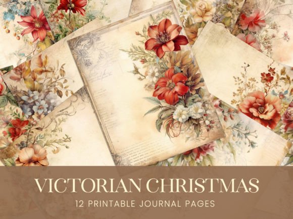 Download Antique Victorian Christmas Floral Paper - Christmas Collection